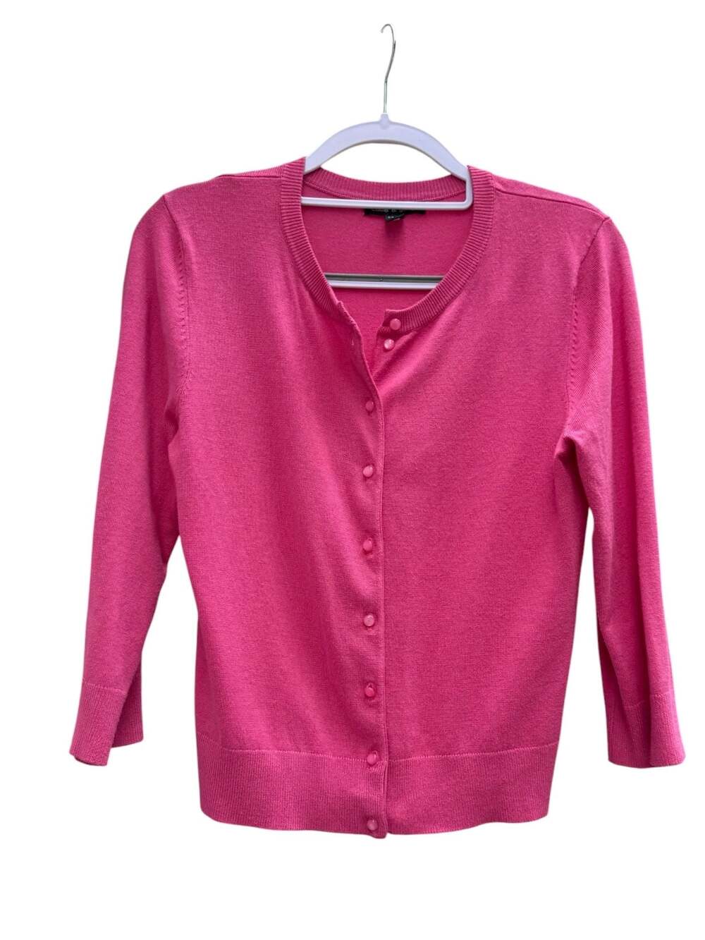 Cable & Gauge Pink Button-Down Cardigan Sweater
